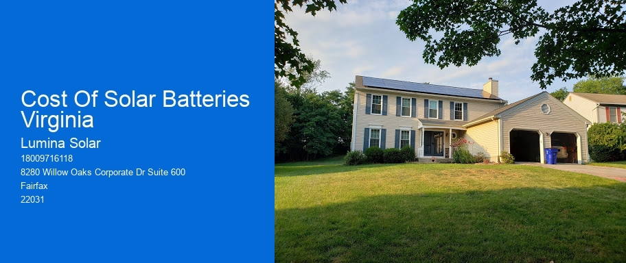 Cost Of Solar Batteries Virginia